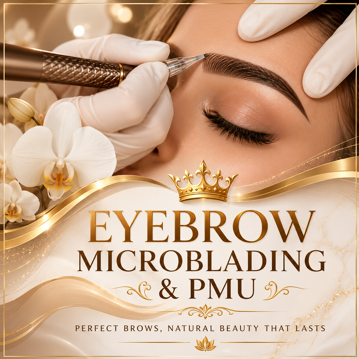 Permanent makeup brows and lips