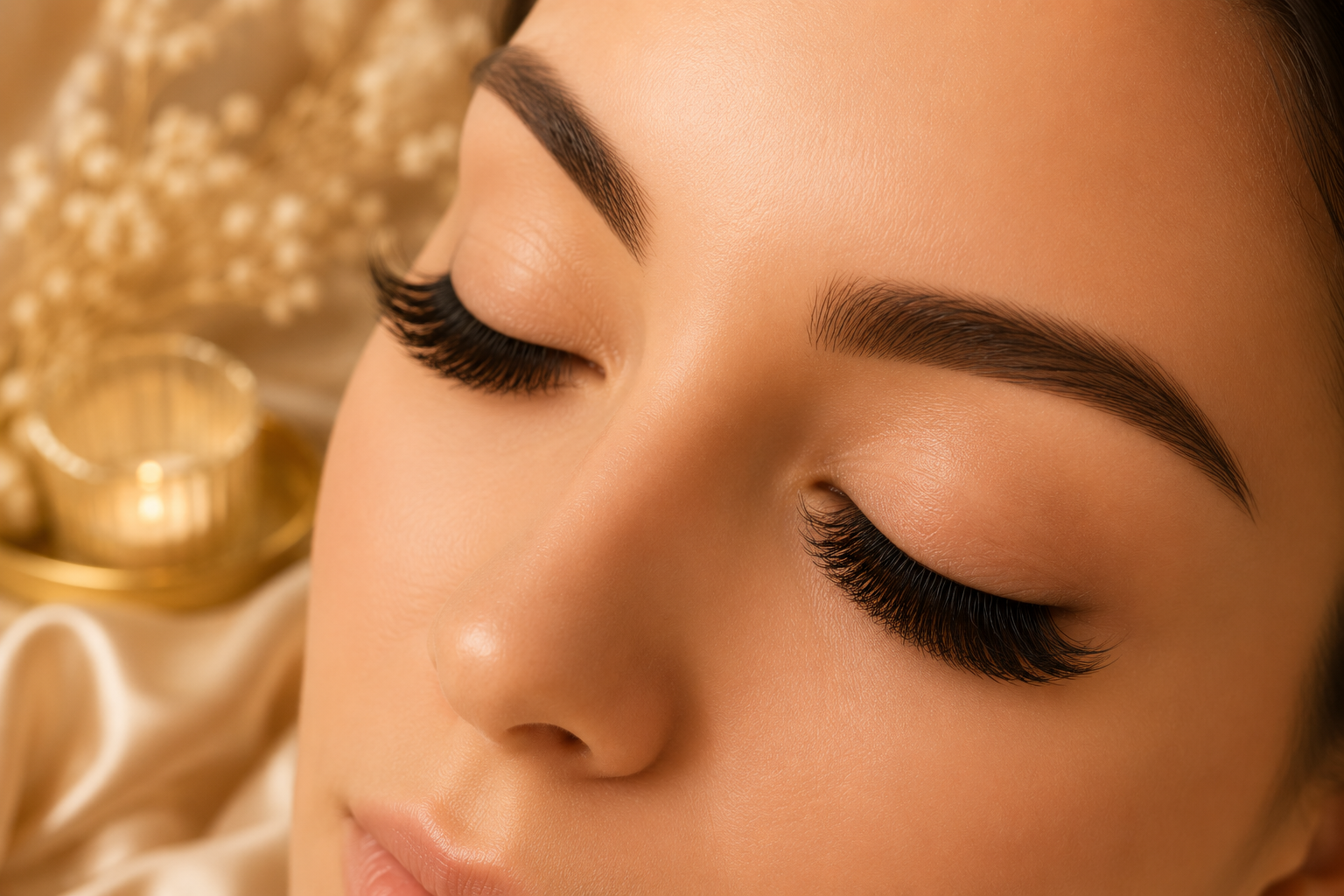 Beauty salon brow and lash service